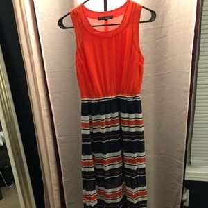 Multi color striped maxi dress